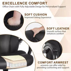 Big and Tall PU Leather Executive Office Chair, 500 lb Capacity, 360° Swivel