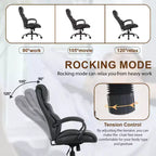 Big and Tall PU Leather Executive Office Chair, 500 lb Capacity, 360° Swivel