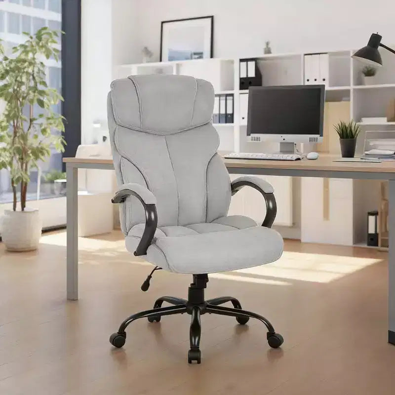Big and Tall PU Leather Executive Office Chair, 500 lb Capacity, 360° Swivel