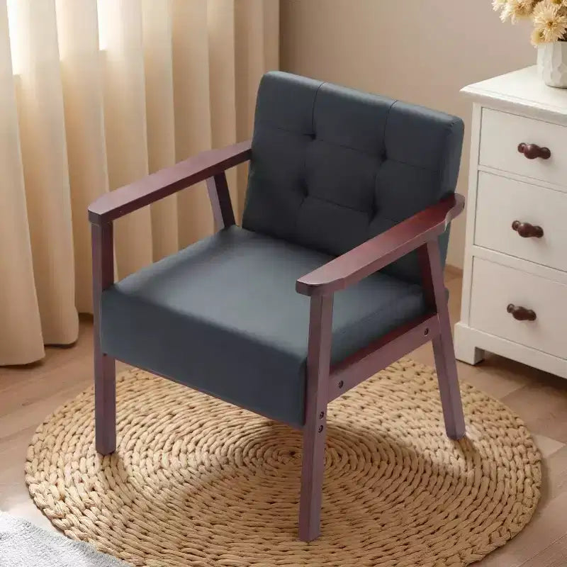 Upholstered Accent Reading Chair with Wood Frame, Padded Seat and Armrests