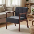 Upholstered Accent Reading Chair with Wood Frame, Padded Seat and Armrests