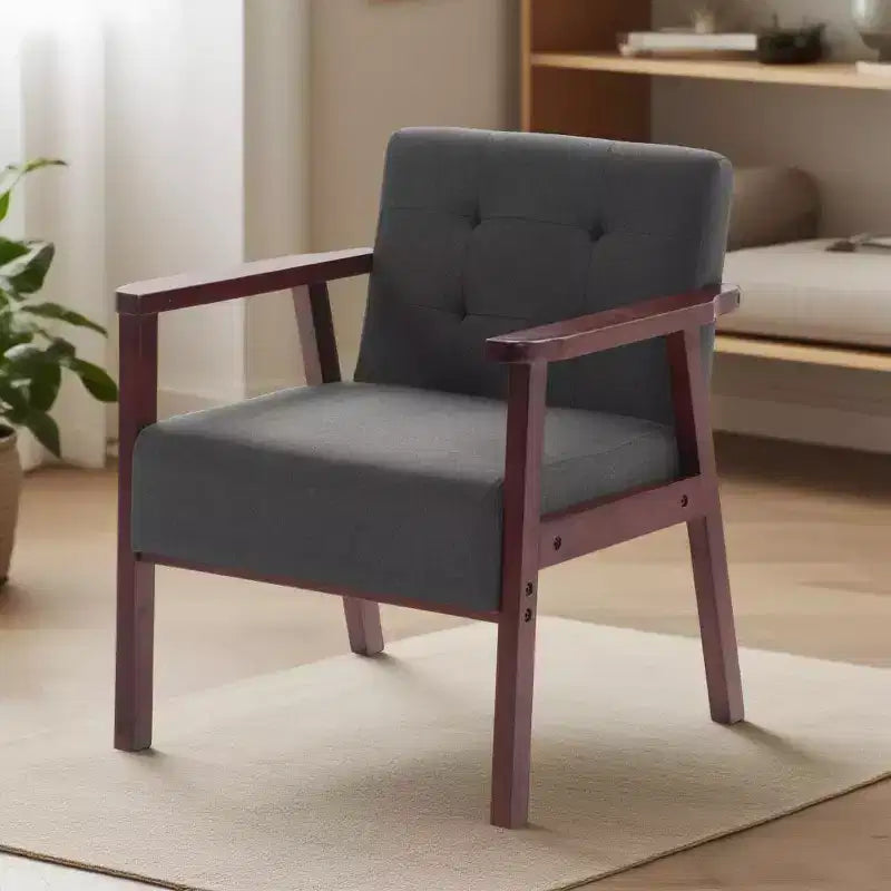 Upholstered Accent Reading Chair with Wood Frame, Padded Seat and Armrests