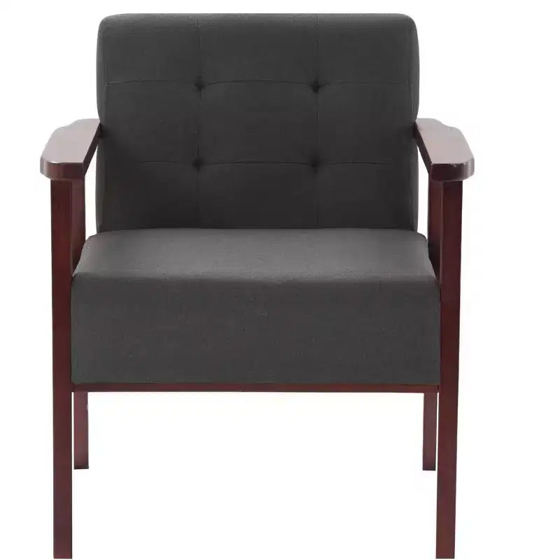 Upholstered Accent Reading Chair with Wood Frame, Padded Seat and Armrests