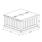 Modern Wood Coffee Table with Hidden Storage and 2 Hinged Lift Tops, White