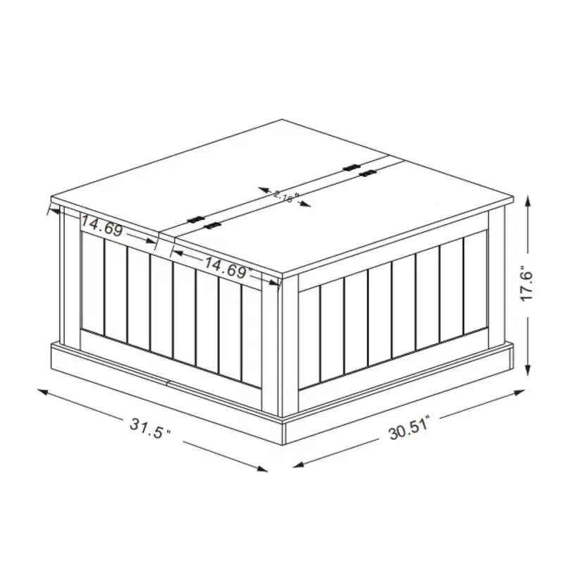 Modern Wood Coffee Table with Hidden Storage and 2 Hinged Lift Tops, White