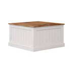 Modern Wood Coffee Table with Hidden Storage and 2 Hinged Lift Tops, White