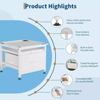 29x29x23 Heavy Duty Washer/Dryer Pedestal  850LB Capacity with Pullout Shelf & Drawer for Universal Anti-Vibration Support