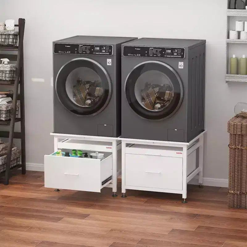 29x29x23 Heavy Duty Washer/Dryer Pedestal  850LB Capacity with Pullout Shelf & Drawer for Universal Anti-Vibration Support