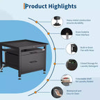 29x29x23 Heavy Duty Washer/Dryer Pedestal  850LB Capacity with Pullout Shelf & Drawer for Universal Anti-Vibration Support