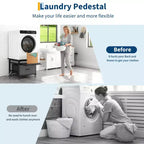 29x29x23 Heavy Duty Washer/Dryer Pedestal  850LB Capacity with Pullout Shelf & Drawer for Universal Anti-Vibration Support