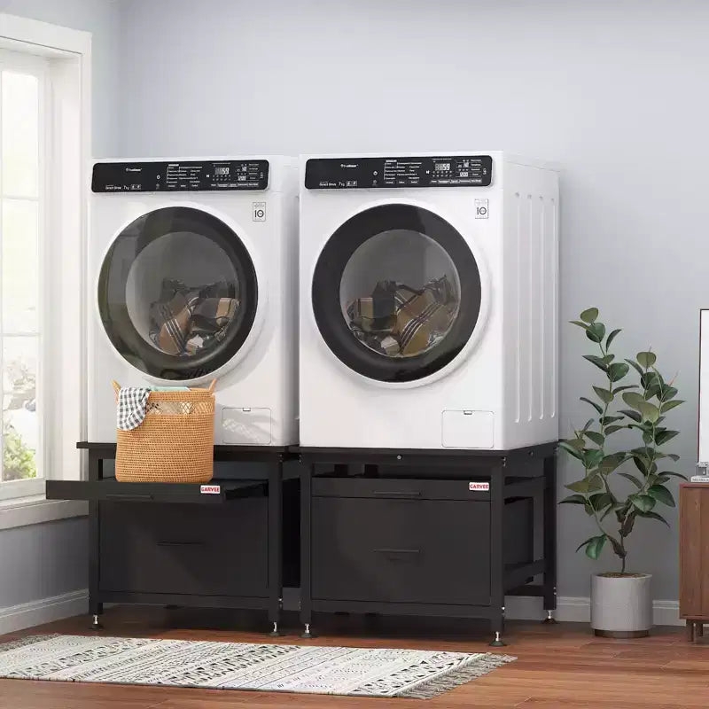 29x29x23 Heavy Duty Washer/Dryer Pedestal  850LB Capacity with Pullout Shelf & Drawer for Universal Anti-Vibration Support