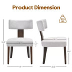 TUYOHW Modern Small Armless Dining Chairs Set of 2,Upholstered Dining Room Chairs with Curved Backrest & Hardwood Frame