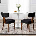 TUYOHW Modern Small Armless Dining Chairs Set of 2,Upholstered Dining Room Chairs with Curved Backrest & Hardwood Frame