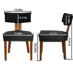 TUYOHW Modern Small Armless Dining Chairs Set of 2,Upholstered Dining Room Chairs with Curved Backrest & Hardwood Frame
