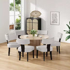 TUYOHW Modern Small Armless Dining Chairs Set of 2,Upholstered Dining Room Chairs with Curved Backrest & Hardwood Frame