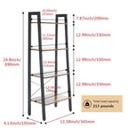 4-Tier Industrial Ladder Shelf, Leaning Bookcase Storage and Display