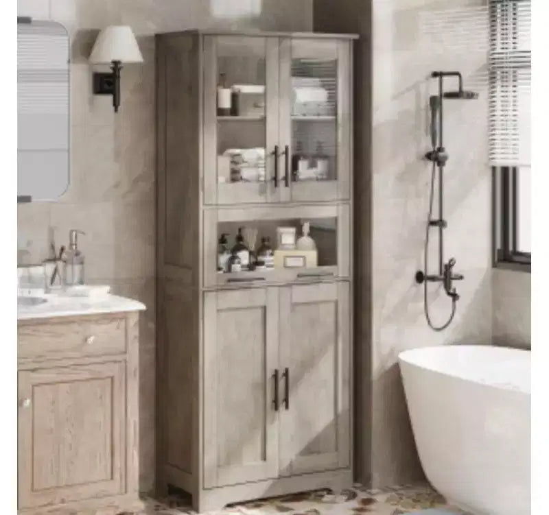 67-Inch Tall Storage Cabinet, Double Row Design, MDF & PB