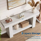 Farmhouse Console Table, Wooden Entryway Table with Storage, Rectangular Narrow Sofa Table Behind The Couch, Entry Table Foyer Hallway Table