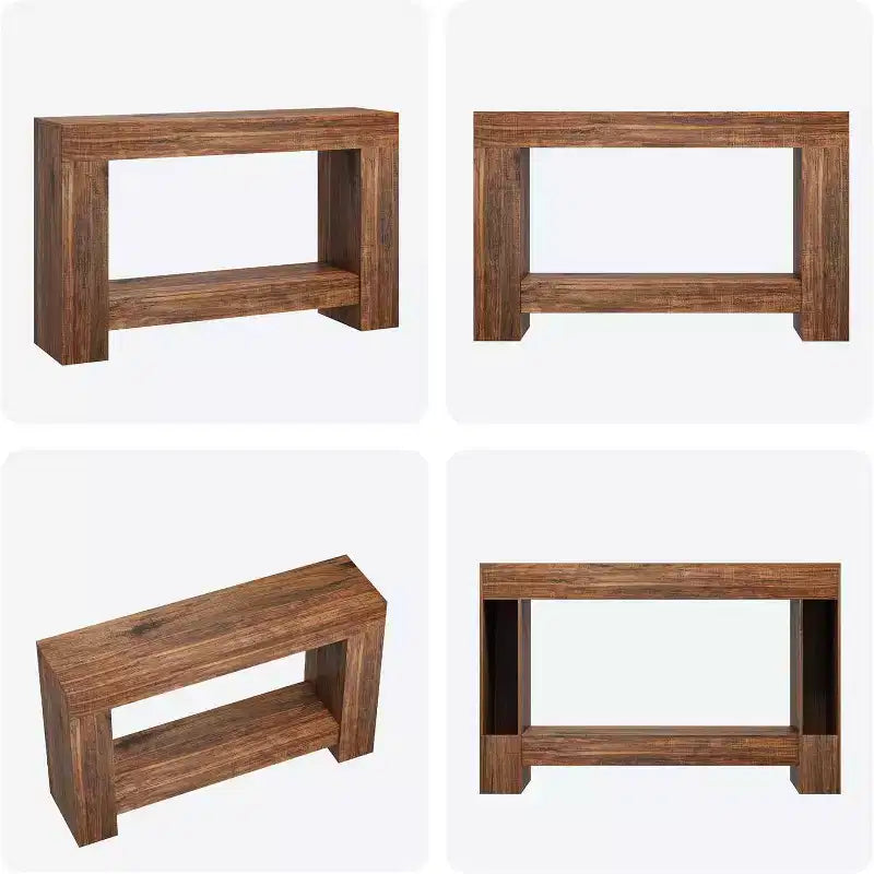 Farmhouse Console Table, Wooden Entryway Table with Storage, Rectangular Narrow Sofa Table Behind The Couch, Entry Table Foyer Hallway Table