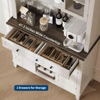 Tall Kitchen Pantry 72in, Large Kitchen Storage Canibet with Hutch and Microwave Stand,2 Drawers, Pantry Cabinet with Shelves for Home, Dining Room