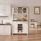 Tall Kitchen Pantry 72in, Large Kitchen Storage Canibet with Hutch and Microwave Stand,2 Drawers, Pantry Cabinet with Shelves for Home, Dining Room