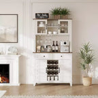 Tall Kitchen Pantry 72in, Large Kitchen Storage Canibet with Hutch and Microwave Stand,2 Drawers, Pantry Cabinet with Shelves for Home, Dining Room