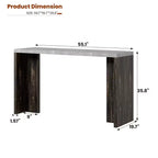 COZONY 55 Bar Table for 4-6 People - Counter Height Pub Table with Faux Marble Top, Modern Rectangular Bar for Kitchen, Dining Room, Balcony