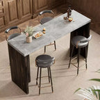 COZONY 55 Bar Table for 4-6 People - Counter Height Pub Table with Faux Marble Top, Modern Rectangular Bar for Kitchen, Dining Room, Balcony