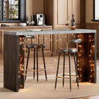 COZONY 55 Bar Table for 4-6 People - Counter Height Pub Table with Faux Marble Top, Modern Rectangular Bar for Kitchen, Dining Room, Balcony