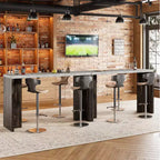 COZONY 55 Bar Table for 4-6 People - Counter Height Pub Table with Faux Marble Top, Modern Rectangular Bar for Kitchen, Dining Room, Balcony