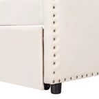 Zeus & Ruta Twin Velvet Upholstered Daybed with Pop Up Trundle & Nailhead Trim