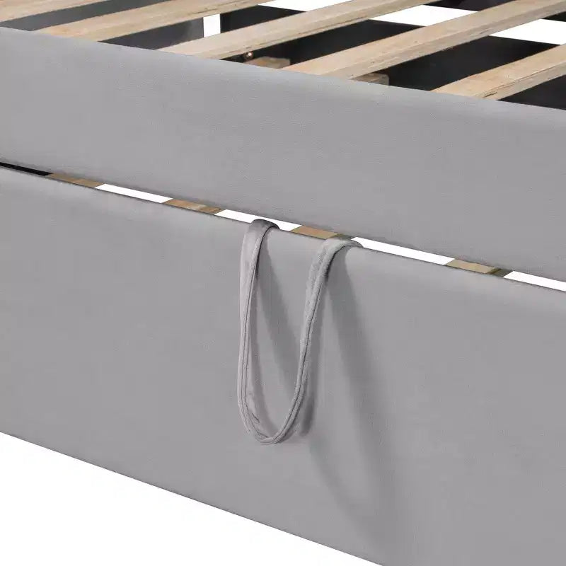 Zeus & Ruta Twin Velvet Upholstered Daybed with Pop Up Trundle & Nailhead Trim