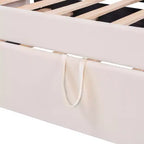 Zeus & Ruta Twin Velvet Upholstered Daybed with Pop Up Trundle & Nailhead Trim
