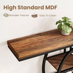 55 Industrial Narrow Table with 5-Tier Storage, Heavy-Duty O-Shaped Metal Frame Console Table for Living Room Space-Saving Long Entrance Table