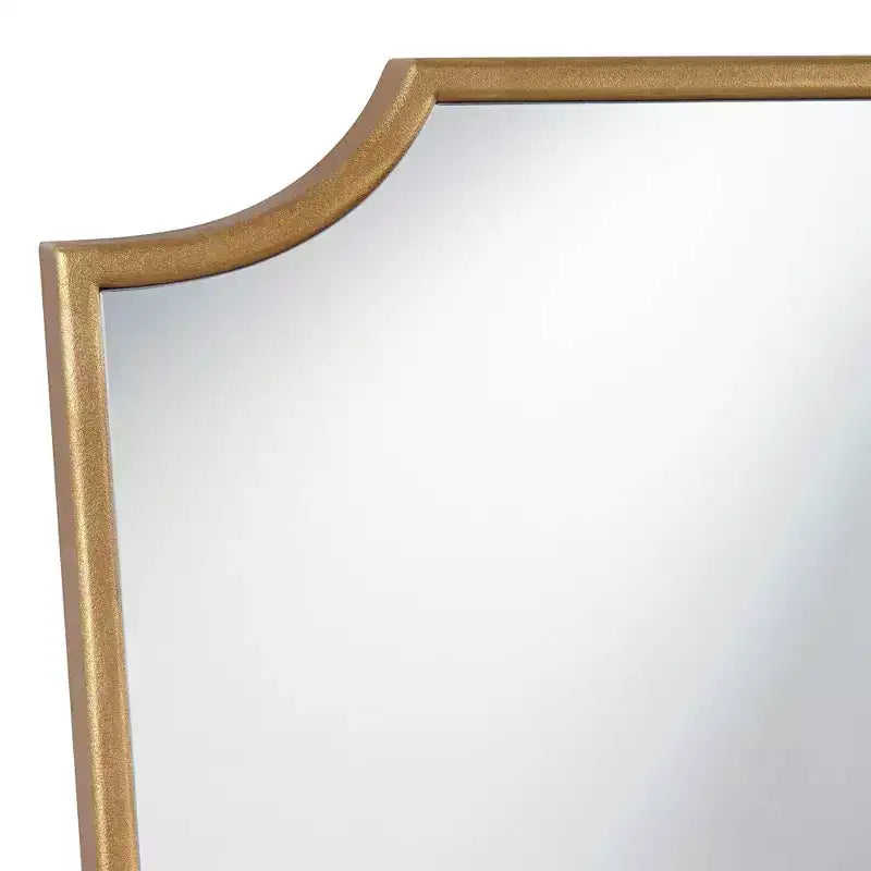 22x36 Warm Gold Wall Mirror, Curved Crown, Traditional Style