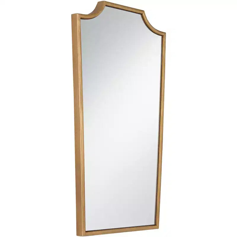 22x36 Warm Gold Wall Mirror, Curved Crown, Traditional Style