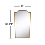 22x36 Warm Gold Wall Mirror, Curved Crown, Traditional Style