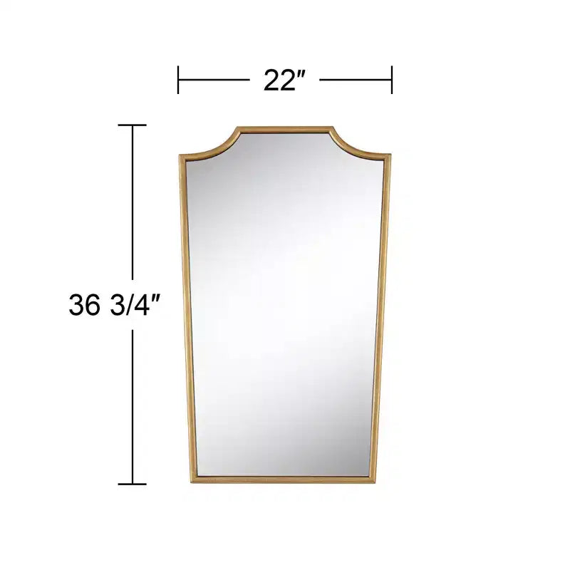 22x36 Warm Gold Wall Mirror, Curved Crown, Traditional Style
