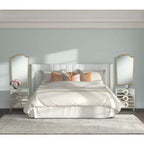 22x36 Warm Gold Wall Mirror, Curved Crown, Traditional Style