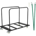 1500 LB Heavy-Duty Steel Folding Table Dolly | Lockable Wheels & Dual Removable Handlebars | Portable Mover for Event/Banquet/School