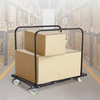 Carrello da tavolo in acciaio resistente da 1500 LB, ruote bloccabili, manubrio rimovibile