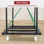 1500 LB Heavy-Duty Steel Table Dolly, Lockable Wheels, Removable Handlebars