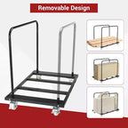 1500 LB Heavy-Duty Steel Table Dolly, Lockable Wheels, Removable Handlebars