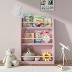 3-Tier Kids Front-Facing Bookshelf and Book Rack, Pink, Ages 3+