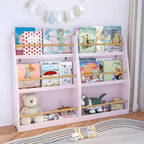 3-Tier Kids Front-Facing Bookshelf and Book Rack, Pink, Ages 3+