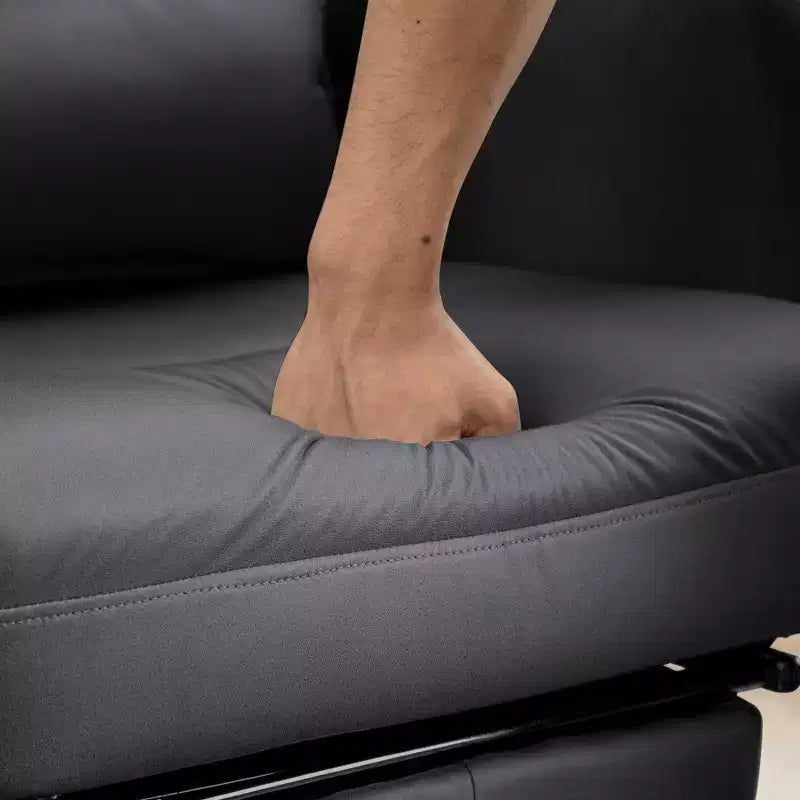 High Back PU Leather Ergonomic Office Chair, 155° Reclining, Hidden Footrest