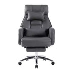 High Back PU Leather Ergonomic Office Chair, 155° Reclining, Hidden Footrest