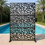 3-Panel Metal Outdoor Privacy Screen, Decorative Fence & Plant Support