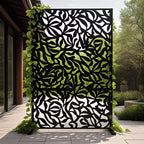 3-Panel Metal Outdoor Privacy Screen, Decorative Fence & Plant Support