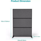 3-Panel Metal Outdoor Privacy Screen, Decorative Fence & Plant Support